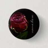 Personalisierte Rote Rose Button (Vorderseite)