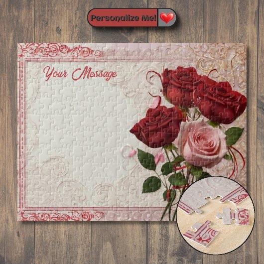 Personalisierte Rote Rose Puzzle
