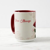 Personalisierte Rote Rose Tasse (Vorderseite Links)
