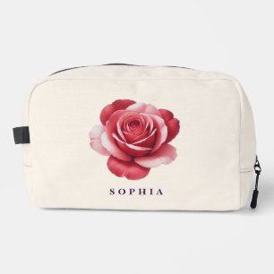 Personalisierte rote Rosen-Make-up-Tasche Elegant Waschbeutel