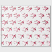 Personalisierte Rote Rosen "mit L ❤️ VE" Geschenkpapier (Flach)