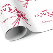 Personalisierte Rote Rosen "mit L ❤️ VE" Geschenkpapier (Rolleneckpunkt)
