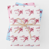 Personalisierte Rote Rosen "mit L ❤️ VE" Geschenkpapier Set (Beispiel)
