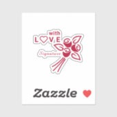 Personalisierte Rote Rosen "mit L ❤️ VE" Vinyl Aufkleber (Blatt)
