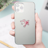 Personalisierte Rote Rosen "mit L ❤️ VE" Vinyl Aufkleber (Telefon)