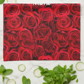 Personalisierte rote Rosen - Multimedia-Druck Geschirrtuch (Gefaltet)