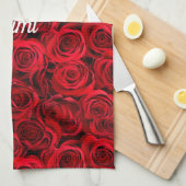 Personalisierte rote Rosen - Multimedia-Druck Geschirrtuch (Viertel Falte)