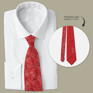 Personalisierte Rote Rosen Wedding Neck Tie Krawatte