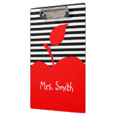 Personalisierte, rote, schwarze und weiße Streifen Klemmbrett (Links)