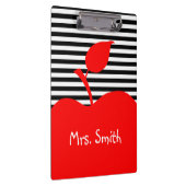 Personalisierte, rote, schwarze und weiße Streifen Klemmbrett (Rechts)