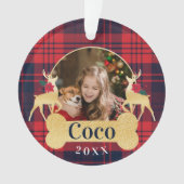 Personalisierte rote Stechpalmen-kariertes Ornament (Vorderseite)