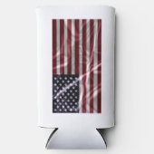 Personalisierte Rote Streifen Starry Blue US Flag Selters Dosenkühler (Vorderseite)