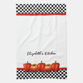 Personalisierte Rote Tomaten Pfeffer Italienischer Handtuch