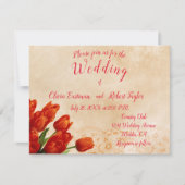 Personalisierte rote Tulpen im Hintergrund (Vorderseite)