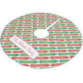 Personalisierte rote und grüne Krebse Polyester Weihnachtsbaumdecke (Schrägansicht)