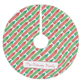 Personalisierte rote und grüne Krebse Polyester Weihnachtsbaumdecke