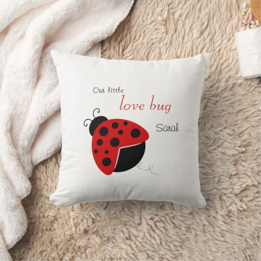 Personalisierte rote und schwarze Lady-Bug-Säule Kissen (Decke)