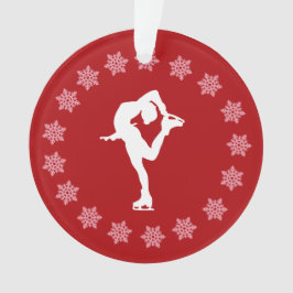 Personalisierte rote und weiße Schneeflocke-Zahl Ornament