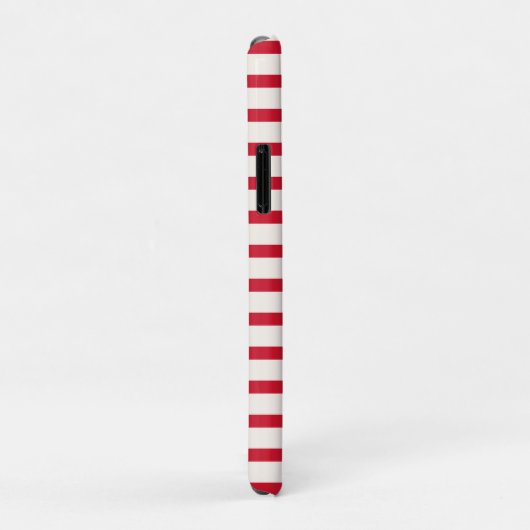 Personalisierte rote und weiße Streifen Case-Mate iPhone Hülle (Hinten/Rechts)