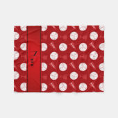 Personalisierte rote Volleyballtrophäenamensflagge Fleecedecke (Vorderseite (Horizontal))