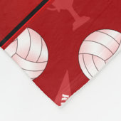 Personalisierte rote Volleyballtrophäenamensflagge Fleecedecke (Ecke)