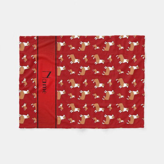Personalisierte rote Walisercorgi Fleecedecke (Vorderseite (Horizontal))