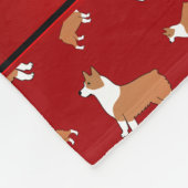 Personalisierte rote Walisercorgi Fleecedecke (Ecke)