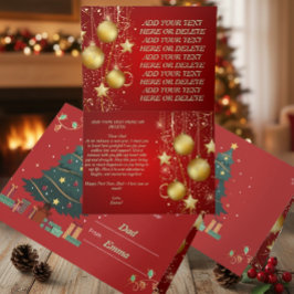 Personalisierte rote Weihnachten Neujahr Karte