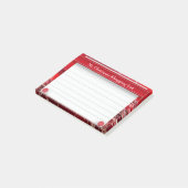 Personalisierte rote Weihnachtseinkaufsliste Post-it Klebezettel (angewinkelt)