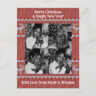 Personalisierte rote Weihnachtskarte Feiertagskarte