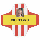 Personalisierte, rote, weiße und gelbe Geschenke Fußball (Flach)