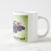 Personalisierte rote Zuchtschlepper in einer Reihe Jumbo-Tasse (Rechts)