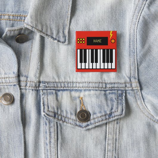 Personalisierte rötliche Orange-Keyboard-Musik Button (Beispiel)
