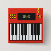 Personalisierte rötliche Orange-Keyboard-Musik Button (Vorderseite)