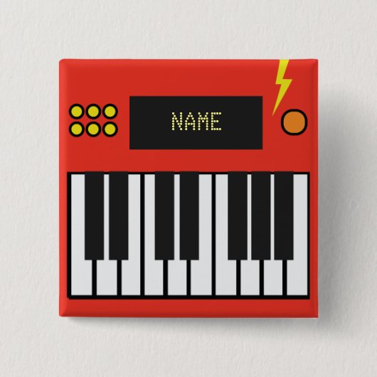 Personalisierte rötliche Orange-Keyboard-Musik Button (Vorderseite)