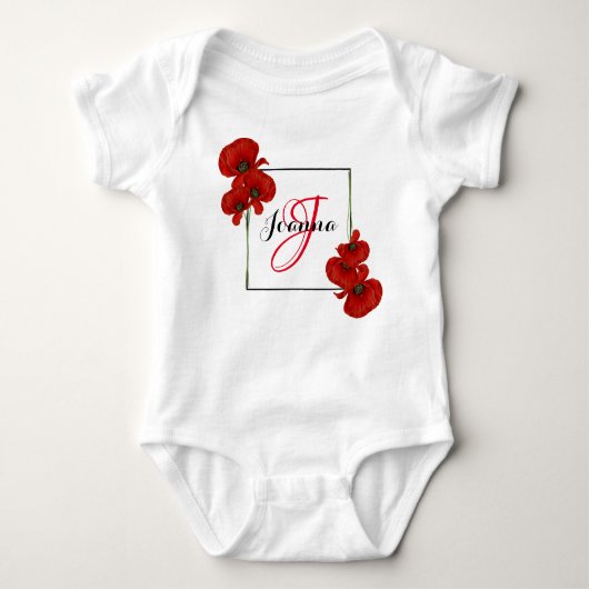 Personalisierte Rottopfrahmen Baby Strampler (Vorderseite)