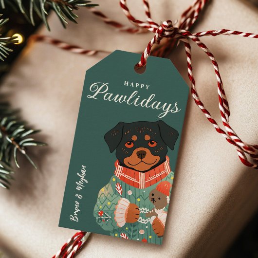 Personalisierte Rottweiler Hund-Holiday-Geschenk-T Geschenkanhänger