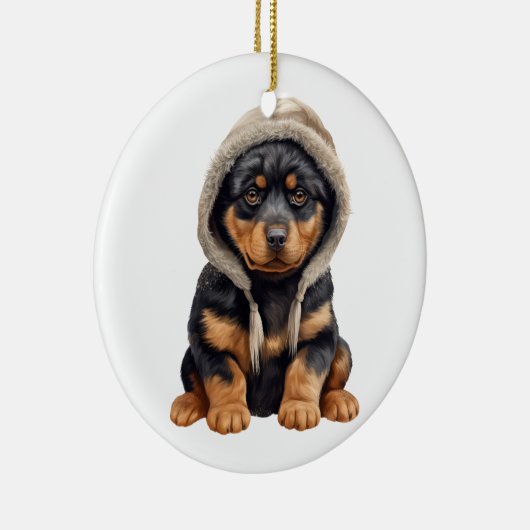 Personalisierte Rottweiler Hunde Kunst Keramik Ornament (Rechts)