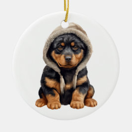 Personalisierte Rottweiler Hunde Kunst Keramik Ornament