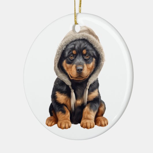 Personalisierte Rottweiler Hunde Kunst Keramik Ornament (Links)