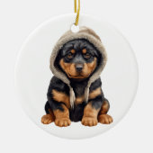 Personalisierte Rottweiler Hunde Kunst Keramik Ornament (Vorne)
