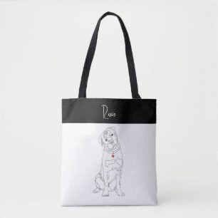 Personalisierte Rottweiler-Kunst und Name Tasche