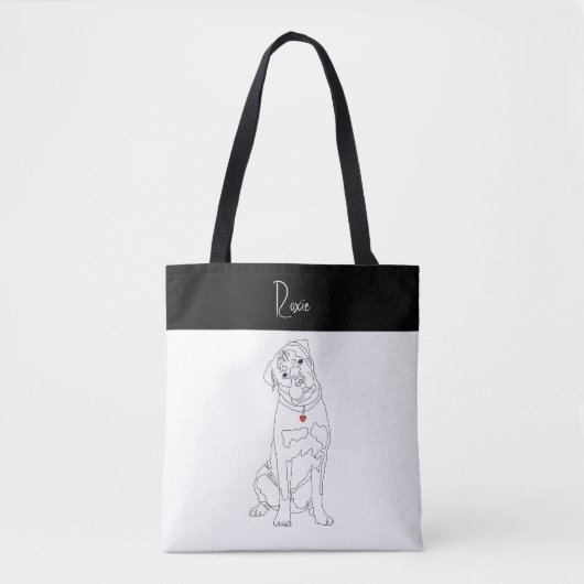 Personalisierte Rottweiler-Kunst und Name Tasche (Vorderseite)