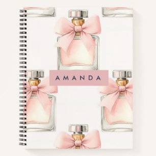 Personalisierte Rouge-Duftflasche Coquette-Muster Notizblock
