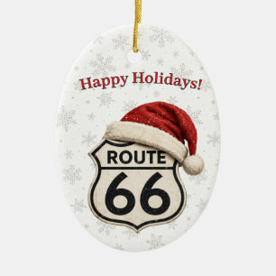 Personalisierte Route 66 Familienweihnachtstraditi Keramik Ornament