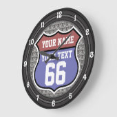 Personalisierte Route 66 Große Wanduhr (Winkel)