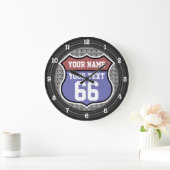 Personalisierte Route 66 Große Wanduhr (Zuhause)