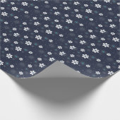 Personalisierte Royal Blue Floral Geschenkpapier (Ecke)