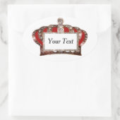 Personalisierte "Royal Crown" Ovaler Aufkleber (Tasche)