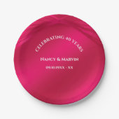 Personalisierte Ruby 40. Hochzeitstag-Party Pappteller (Vorderseite)